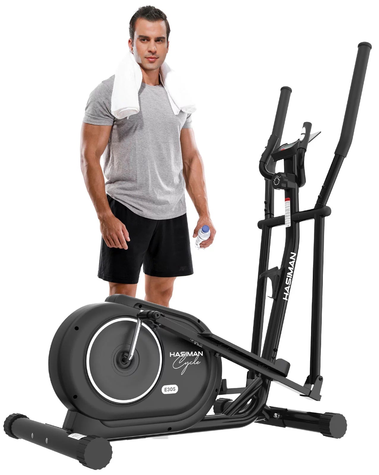 Silent Magnetic Elliptical Bike Stationary Exercise Machine for Home Gym Cardio Workout 300Lb