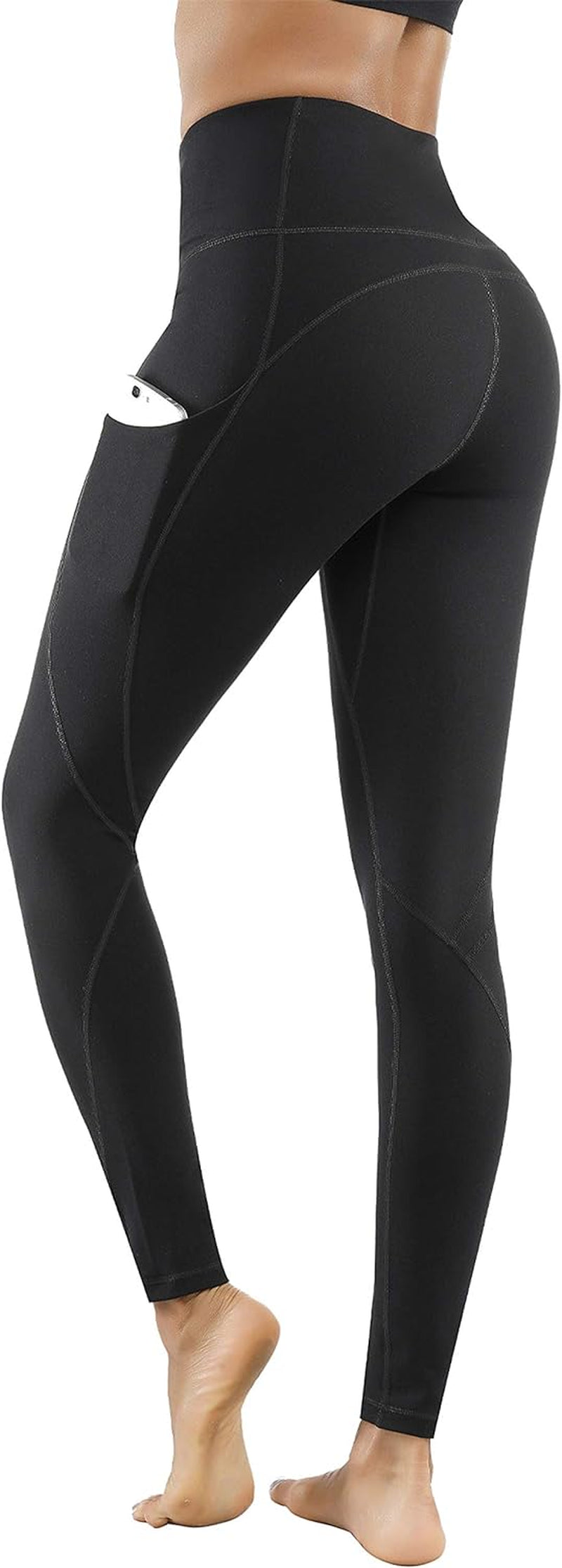 High Waist Yoga Pants - Yoga Pants with Pockets Tummy Control, 4 Ways Stretch Workout Running Yoga Leggings