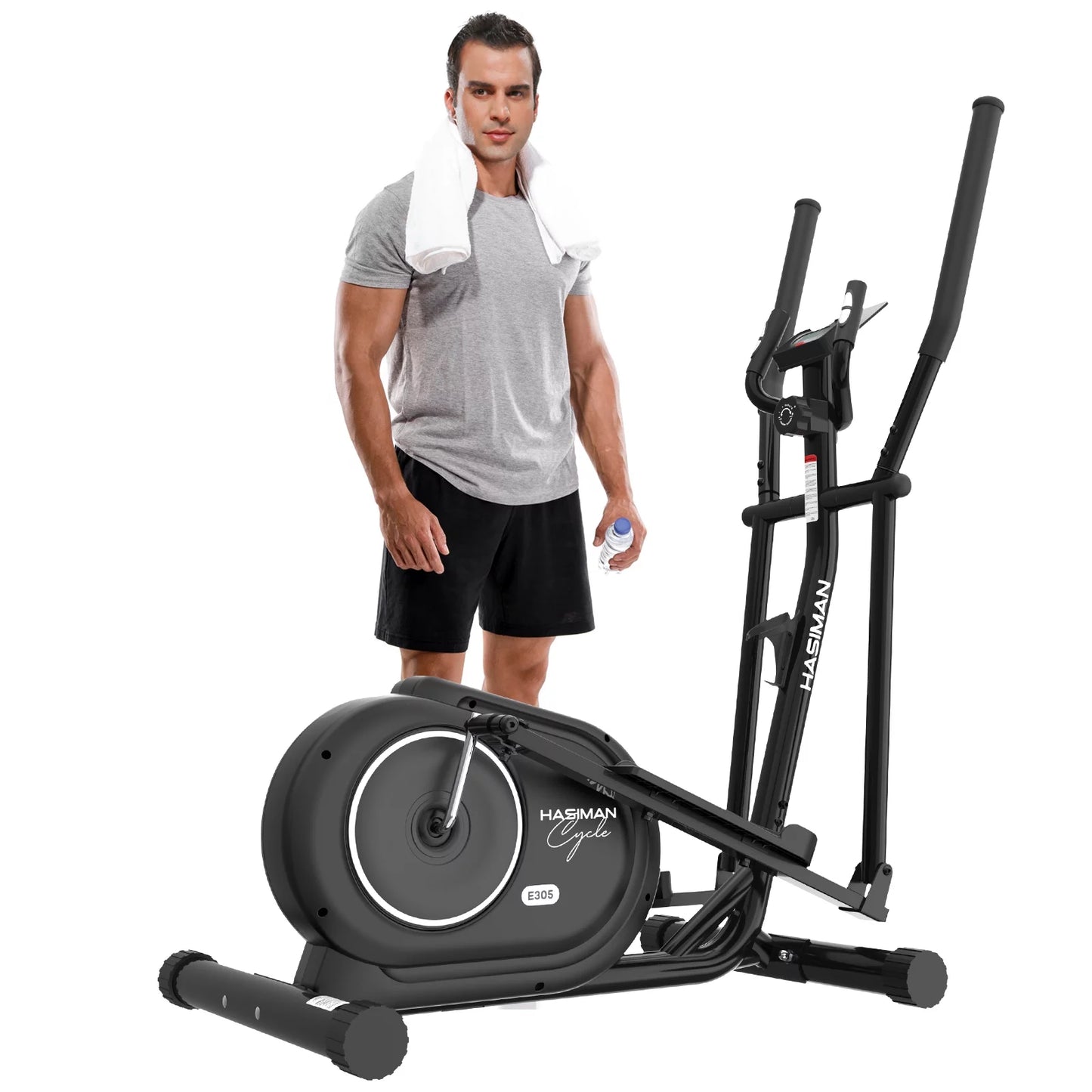 Silent Magnetic Elliptical Bike Stationary Exercise Machine for Home Gym Cardio Workout 300Lb