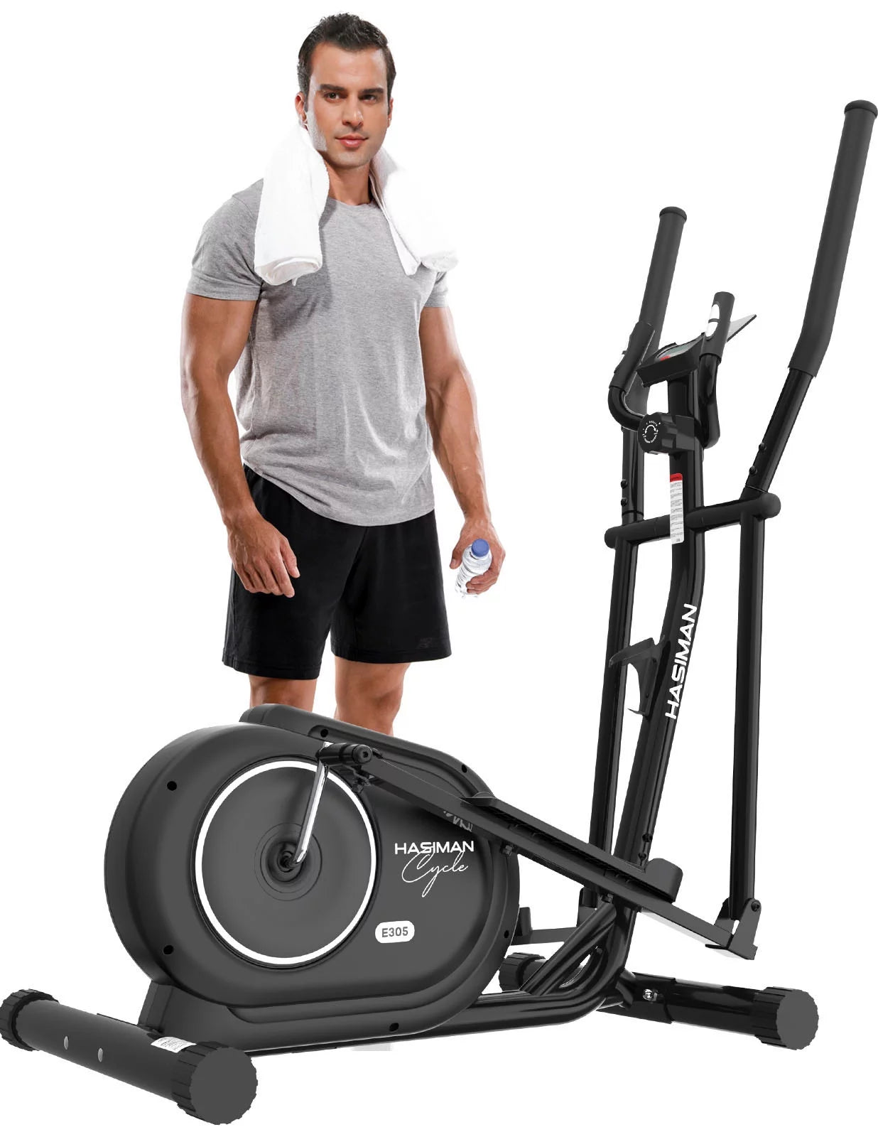 Silent Magnetic Elliptical Bike Stationary Exercise Machine for Home Gym Cardio Workout 300Lb